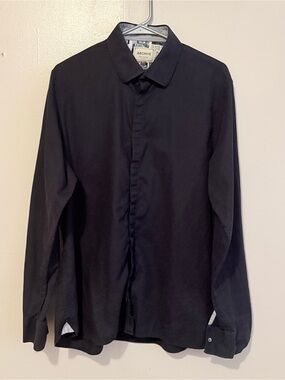 Ted Baker Black Long-Sleeve Button-Up Shirt